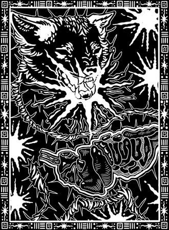 Draft for a lino cut print.