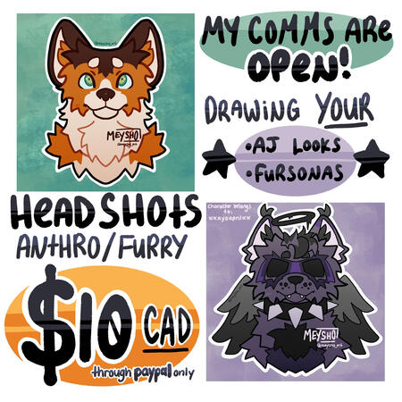 Commission sheet designed for my commission slots.