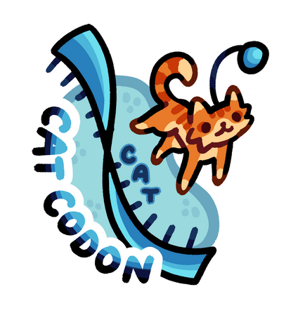 Cat Codon sticker designed for BUGS (Biology Undergraduate Society) at Western University.