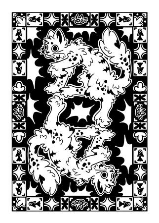 Linocut print digital draft.